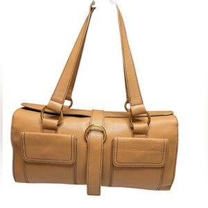 FURLA MADE IN ITALY LEATHER BARREL SATCHEL